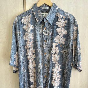 Vintage M.E. Sport‎ Hawaiian Tropical Floral Shirt Men's Large Floral 100% Rayon